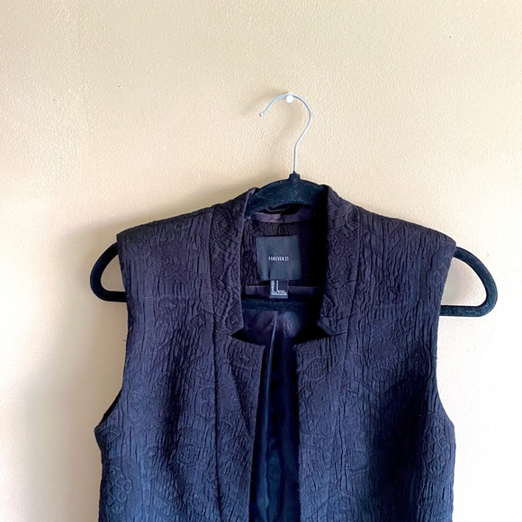 Black Vintage Style Vest Blazer - Picture 2 of 5